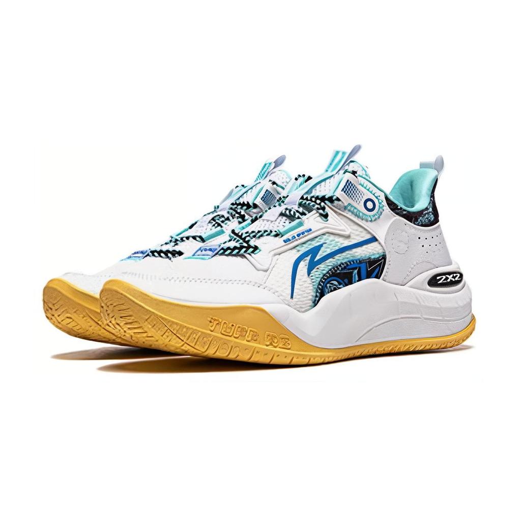 Li Ning Comfortable Versatile Non-Slip Durable Low-Top Basketball Shoes Kids sneaker White Blue YKBU048-9