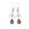 Rare Black Rutile Gemstone 925 Sterling Silver Jewelry Handcrafted Earrings 2.4" EE-86-23
