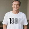 1986 Creative Art Design Simple Lines Graphic Printed Tshirt Birthday Gifts for People Born In 1986 Men Women Casual Tee Tops