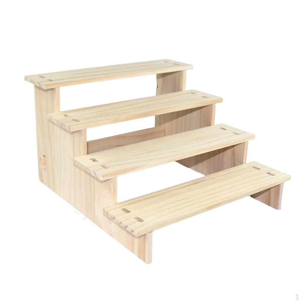 Stepped Display Rack Tabletop Tiered Stand MultiTier Wooden Riser with Shelves for