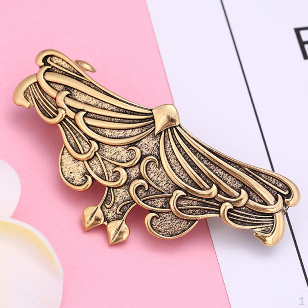 Заколка для волос в стиле модерн женская толстая золотистый