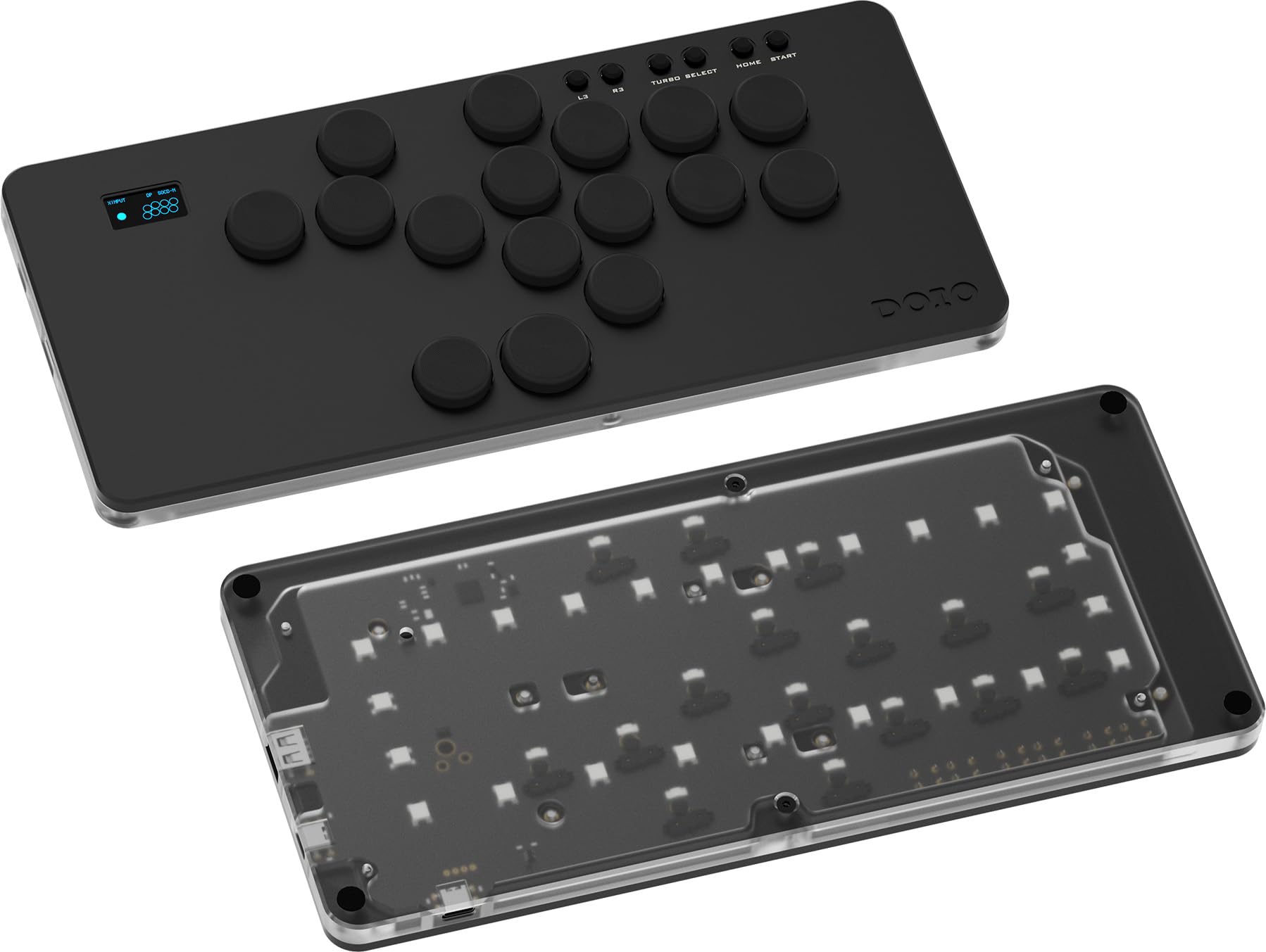 

DOIO Hitpad стандартний зап ястний Безважільний аркадний контролер Сумісний з Алюмінієвим ігровим контролером RGB та з можливістю гарячої заміни Все сумісне KIBU чорний