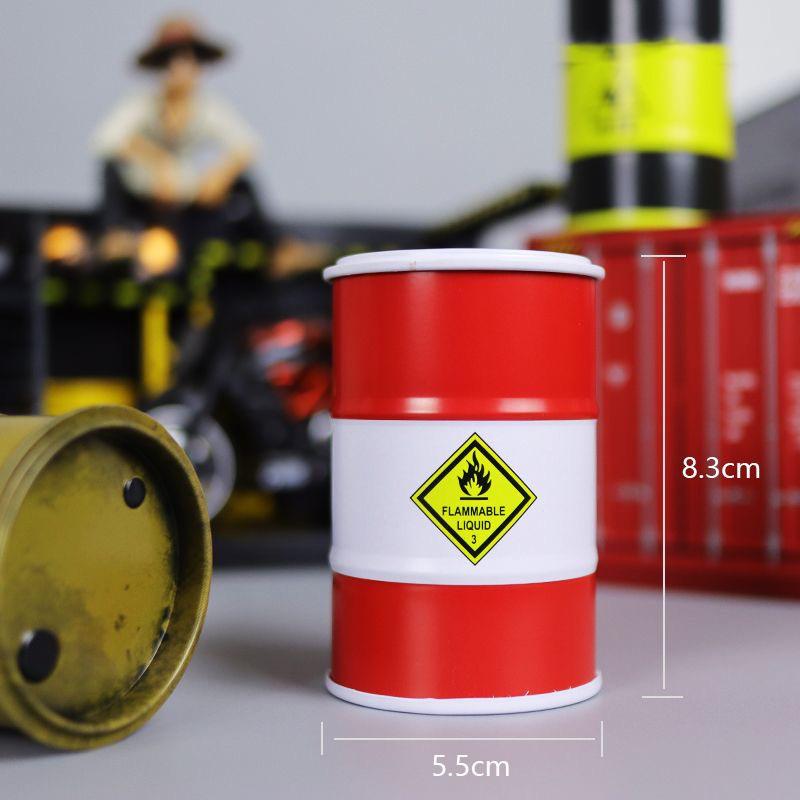 

Mini Oil Drum Model Chemistry Oil Drum Model Car Model Desktop Decoration Storage BoxWar Games Scene Model for Boys Gifts