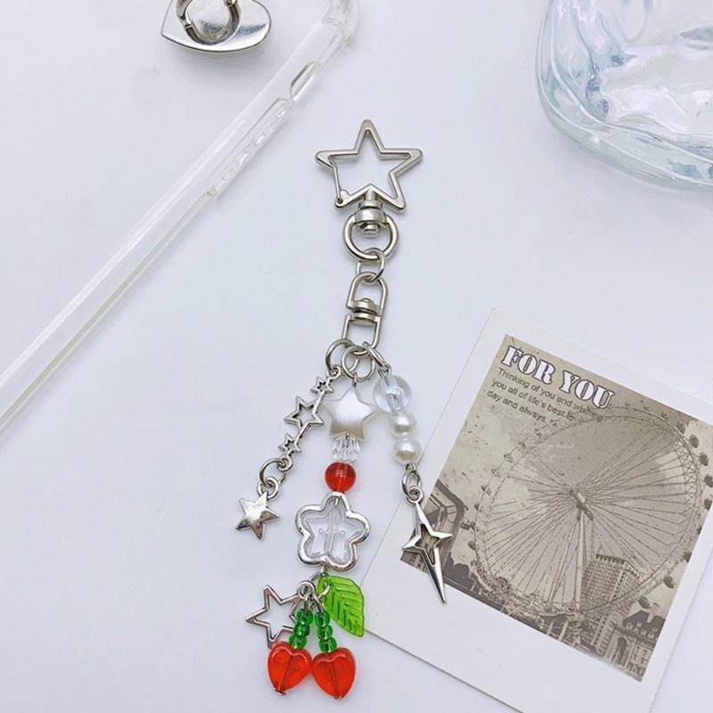 Keyring Ornament Strawberry Bag Charm Keychain Alloy Material Backpack Pendant
