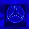 Hot Car Sticker Front Grille Star Logo 3D Mirror Emblem  For Mercedes Benz W176 A180 A200 A250 With LED Lighting Chrome Silver G