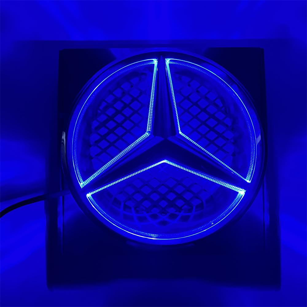 Hot Car Sticker Front Grille Star Logo 3D Mirror Emblem For Mercedes Benz W176 A180 A200 A250 With LED Lighting Chrome Silver G
