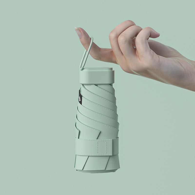 

Складной солнцезащитный козырек с застежкой, сумка-зонт из винила, компактный портативный, защита от ультрафиолета 60%, складной, маленький, черный