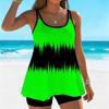 Dámské plavky Tankini 2dílné plavky Zubatá Tie Dye Potisk Dovolenková plavky