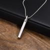 Vnox Mens Silver Color Bar Necklaces, Geometric Stainless Steel Pendant with Box Chain, Minimalst Metal Jewelry Gift for Him