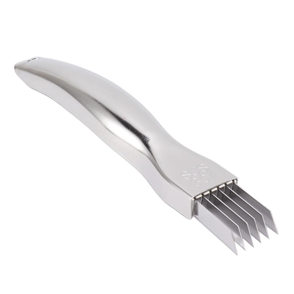 

Stainless Steel Scallion Cutter Sharp Ultra Fine Vegetable Cutter Multi-Blades Efficient Green Onion Slicer Food Preparation светло-серый