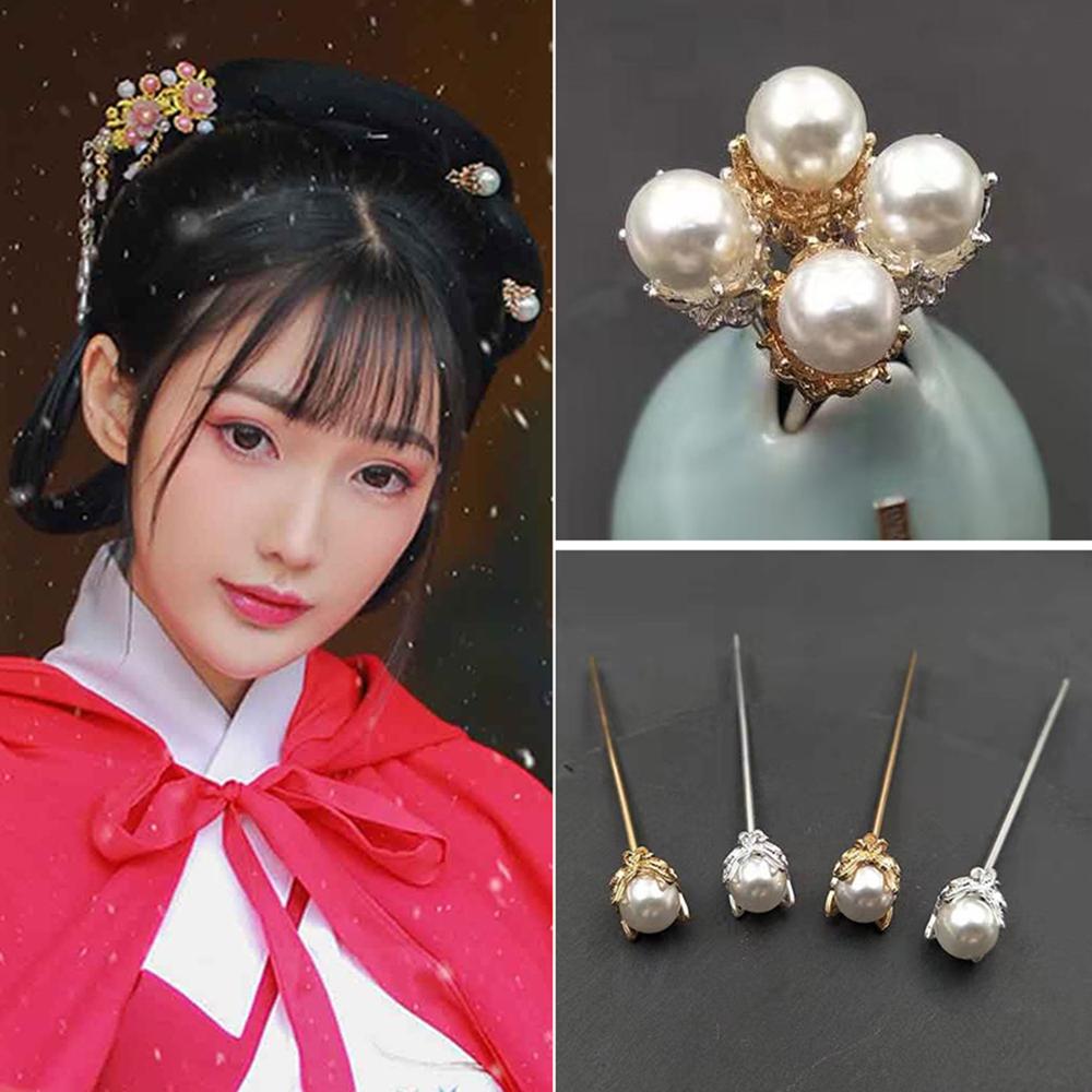 2021 New Pearl Vintage Headwear Gold Silver Color Hair Accessories Hair Sticks Hairpin Hair Clip