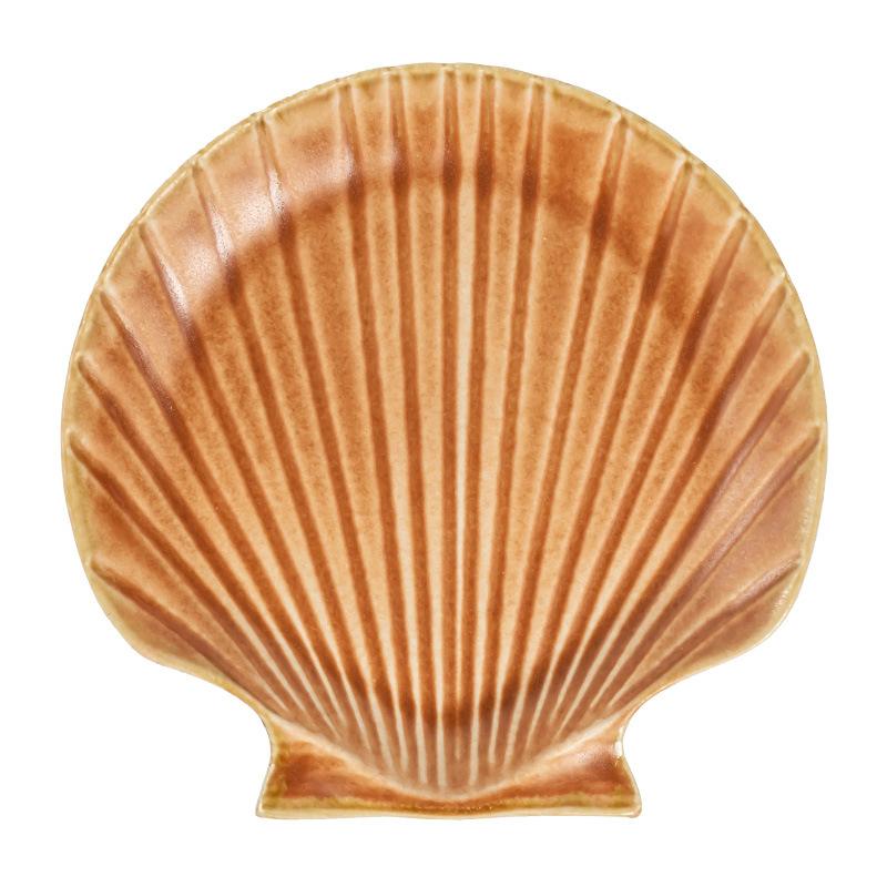 Creative Shell Special-Shaped Plate Tableware Restaurant Household Ceramic Plate Seasoning Plate Snack Plate Fruit Plate Salad Plate
