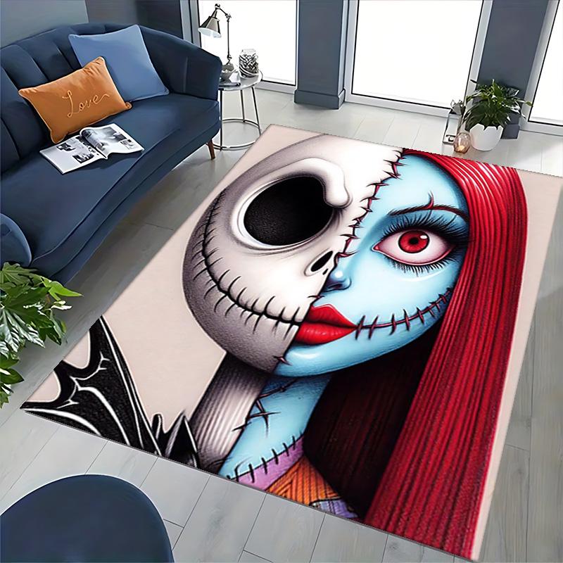 1pc Skull Beauty Split Carpet for Playroom Bedroom Living Room Sofa Home Decor,Game Area Rug Non-slip Floor Mat. D7280137