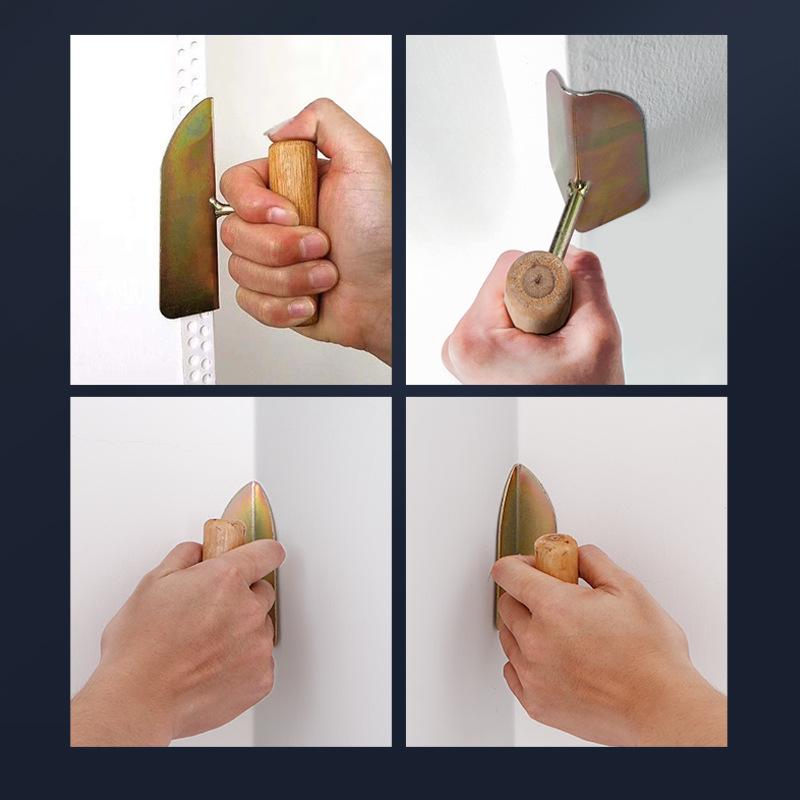 Gray Thickened Wooden Handle Corner Plastering Trowel for Wall Decoration