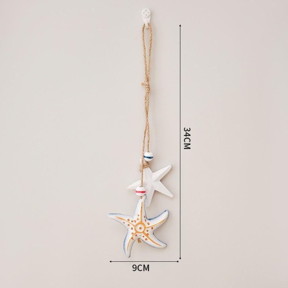 Wooden Material Ocean Animal Pendant Jute Rope Wall Pendant Decoration Home Decoration
