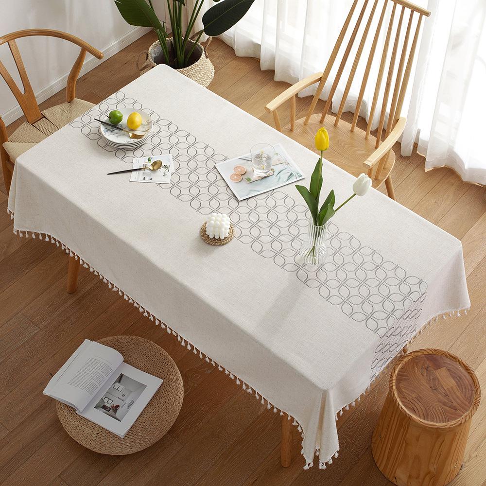 

Henggang Tablecloth Cotton And Linen Table Flag Four-Leaf Clover Coffee Table Cloth Rectangular Tablecloth 60*60cm