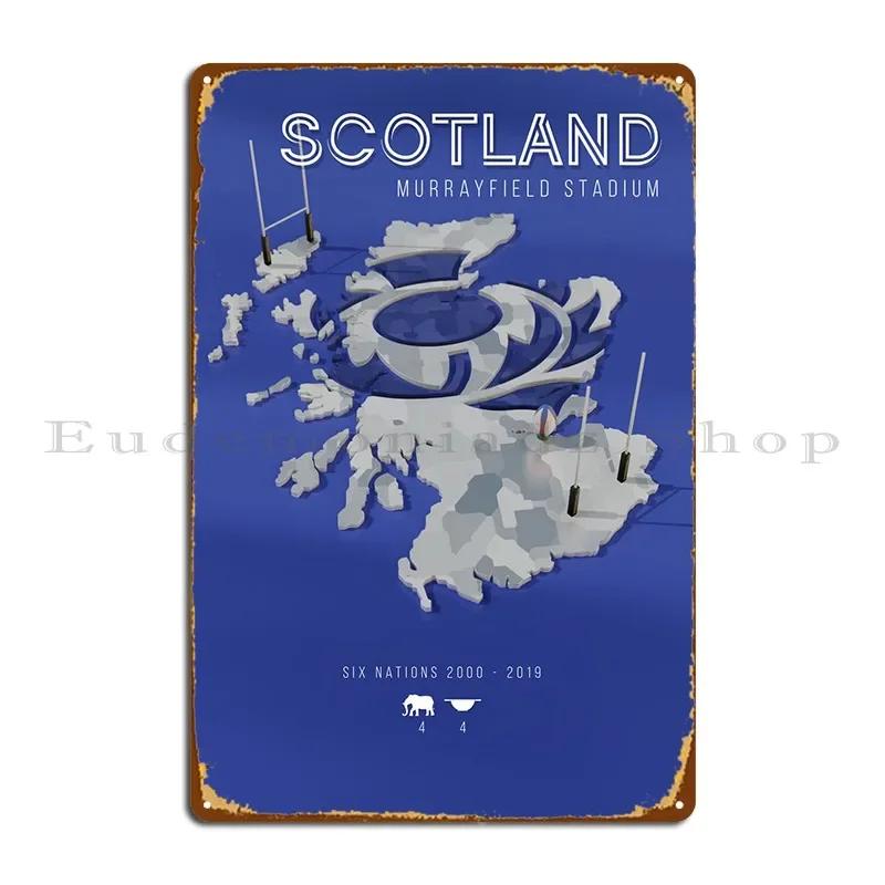Scotland Rugby Six Nations Metal Plaque Living Room Living Room Character Wall Pub Tin Sign Poster