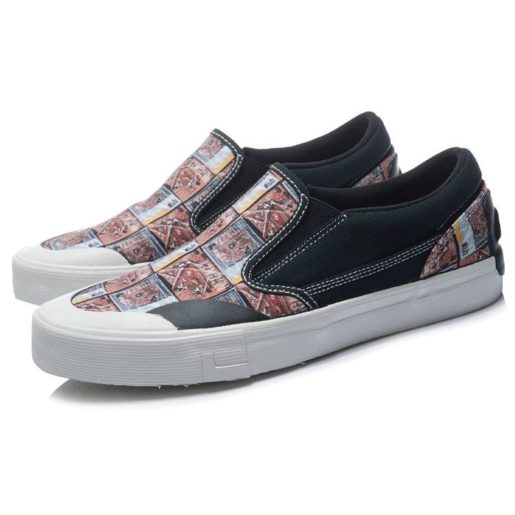 Li Ning Disney Kollaboration Slipper Strapazierfähig Rutschfest Low-Top Skateschuhe Herren Sneaker Schwarz AECR013-5