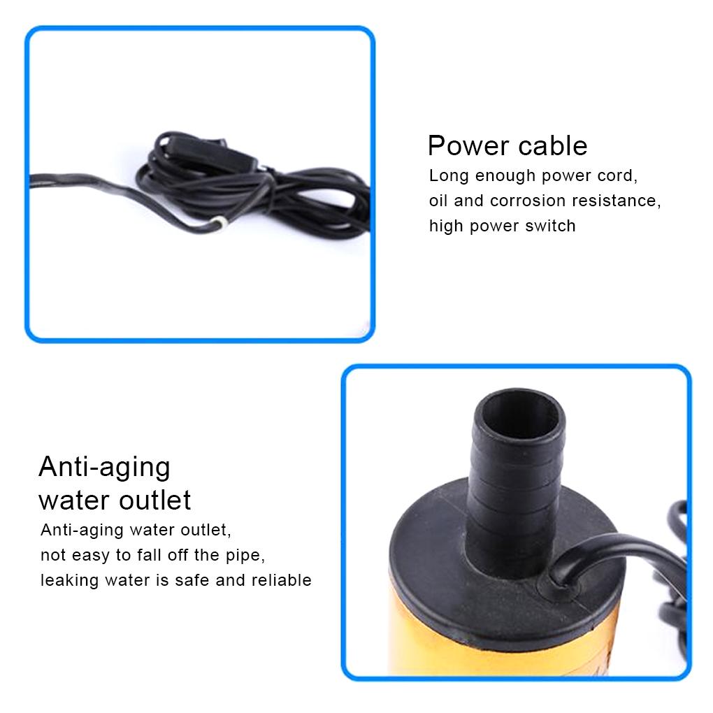 Electric Submersible Pump Stainless Steel Fuel Transfer-pump Portable Oil Suction Pumps with External Filter for Oil