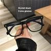 New Retro Frosted Frame Bright Black Frame Slimming Glasses for Women Plain White Flat Mirror