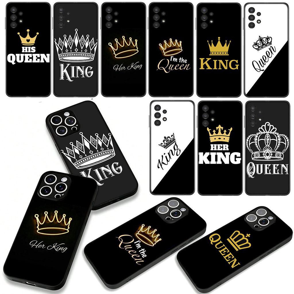 Cartoon King Queen Couple Lovers Phone Cover Case for Huawei P30 P20 P10 Mate 10 20 Pro Lite Y9A Y8S P Smart Y7 Y9 Prime Casing