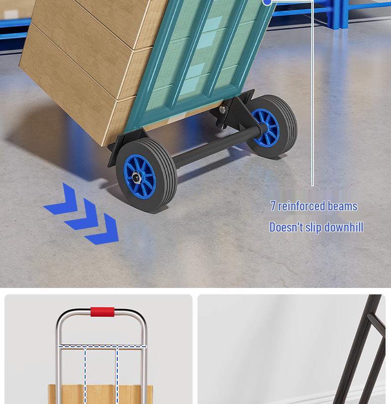 Foldable Hand Cart Trolley for Groceries, Luggage, and Express Delivery