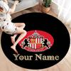 Sunderland A.F Custom Name Round Area Rug,Carpet Rug for Living Room Bedroom Sofa Playroom Decor,Non-slip Floor Mat