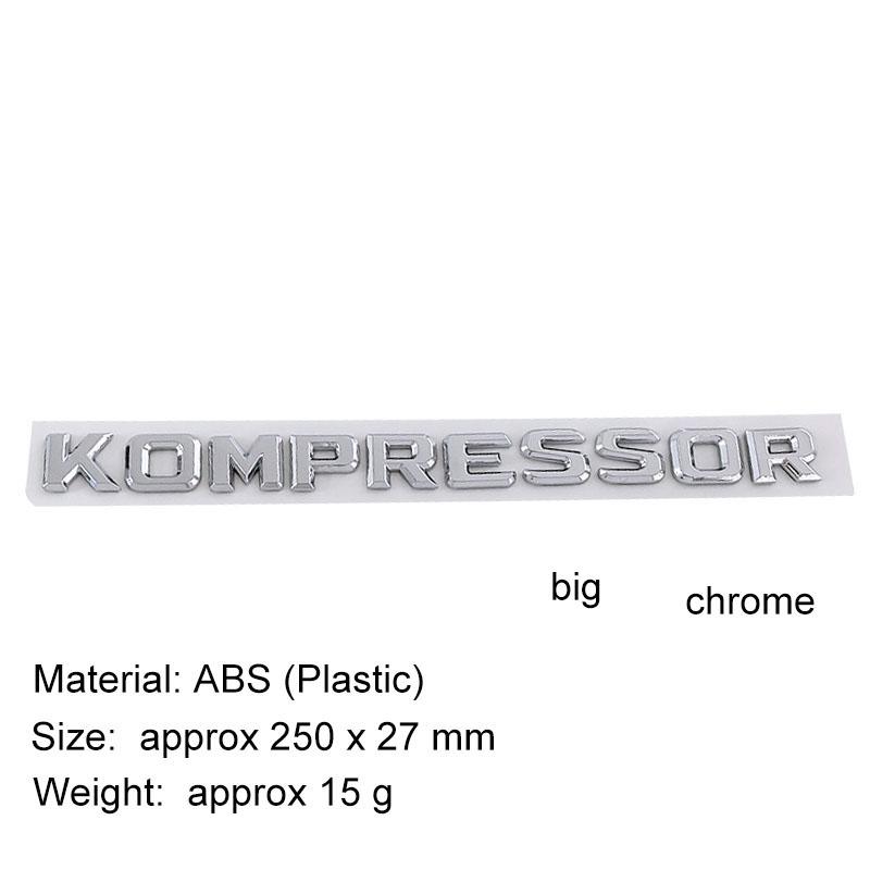 

Premium TURBODIESEL KOMPRESSOR compressor for CLK SLK SL CLS ML A B C S R Class car Hood Fender trunk Rear Bonnet Nameplate Decal Emblem Badge Sticker b-chrome-kompressor