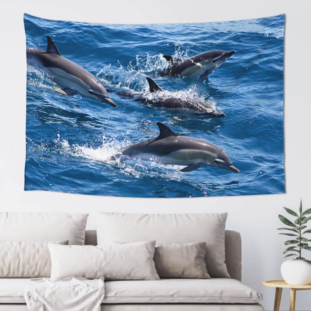 Ozean Delfin Wandteppich Wandbehang Lustiger Meeresleben Wandteppich Wandbehang Schlafzimmer Wale Delfin Wandteppich Wohnzimmer Dekor