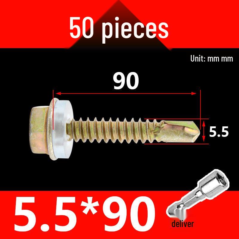 KI9S Stainless Steel Self-Drilling Hex Screw for Tile & Iron, M4