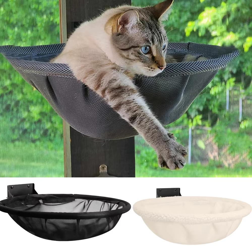 Stable Breathable Foldable Wall-Mounted Cat Hammock Desk Cat Bed Ideal Cat Wall Shelves for Sleeping Playing Climbing Lounging