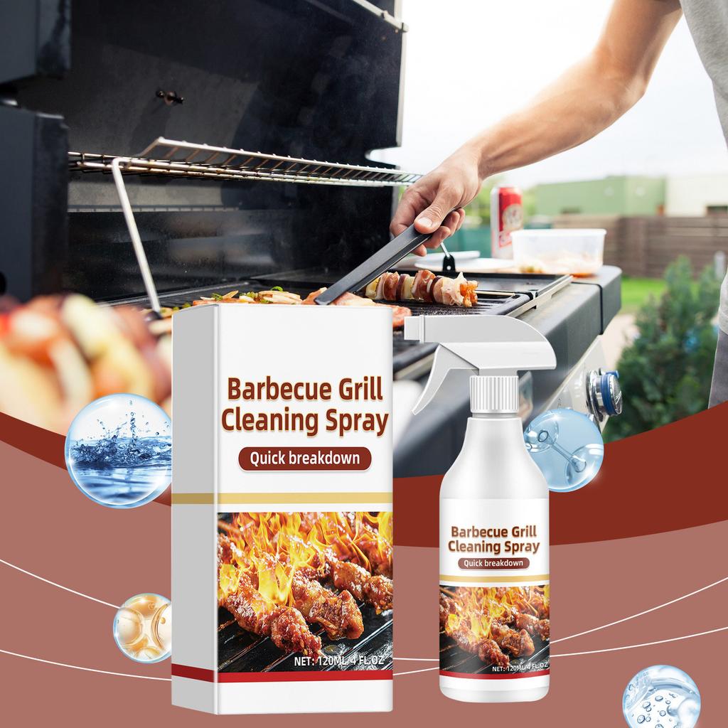 Practical BBQ Grill Cleaner Spray Convenient Grill Cleaning Foam Spray for Effective Stain and Grease Removal