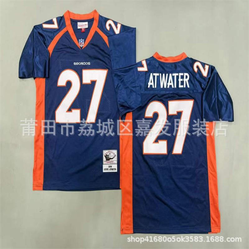 Denver Broncos Retro Football Jersey Mens Cotton Training Shirt NFL Style Rugby Sportswear