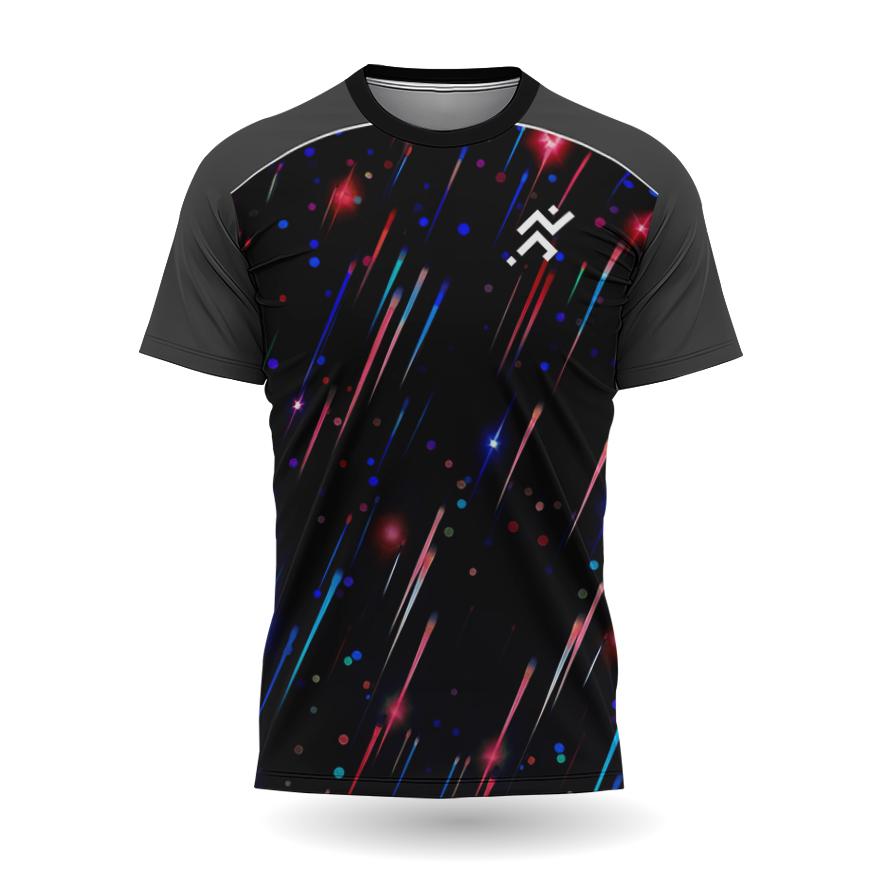 Tricou pentru bărbați Sport în aer liber Tricouri pentru alergare amuzant cu imprimeu în gradient, cu uscare rapidă, top cu mânecă scurtă, ocazional de vară, cu decolteu în formă de tricou.