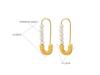 European & American Retro Style Paperclip Faux Pearl Titanium Steel 18K Gold-Plated Earrings
