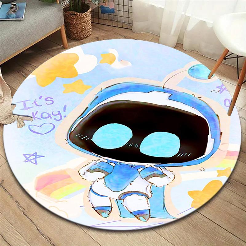 ASTRO BOT Round Area Rug,Carpet Rug for Living Room Bedroom Sofa Playroom Decor,Non-slip Floor Mat