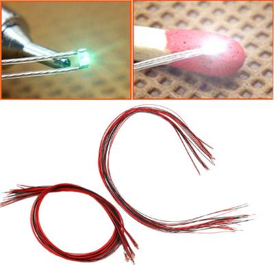 10Pcs T0603WM pre-soldado Micro Litz con Cable conduce SMD LED Blanco Cálido 0603 200 mm