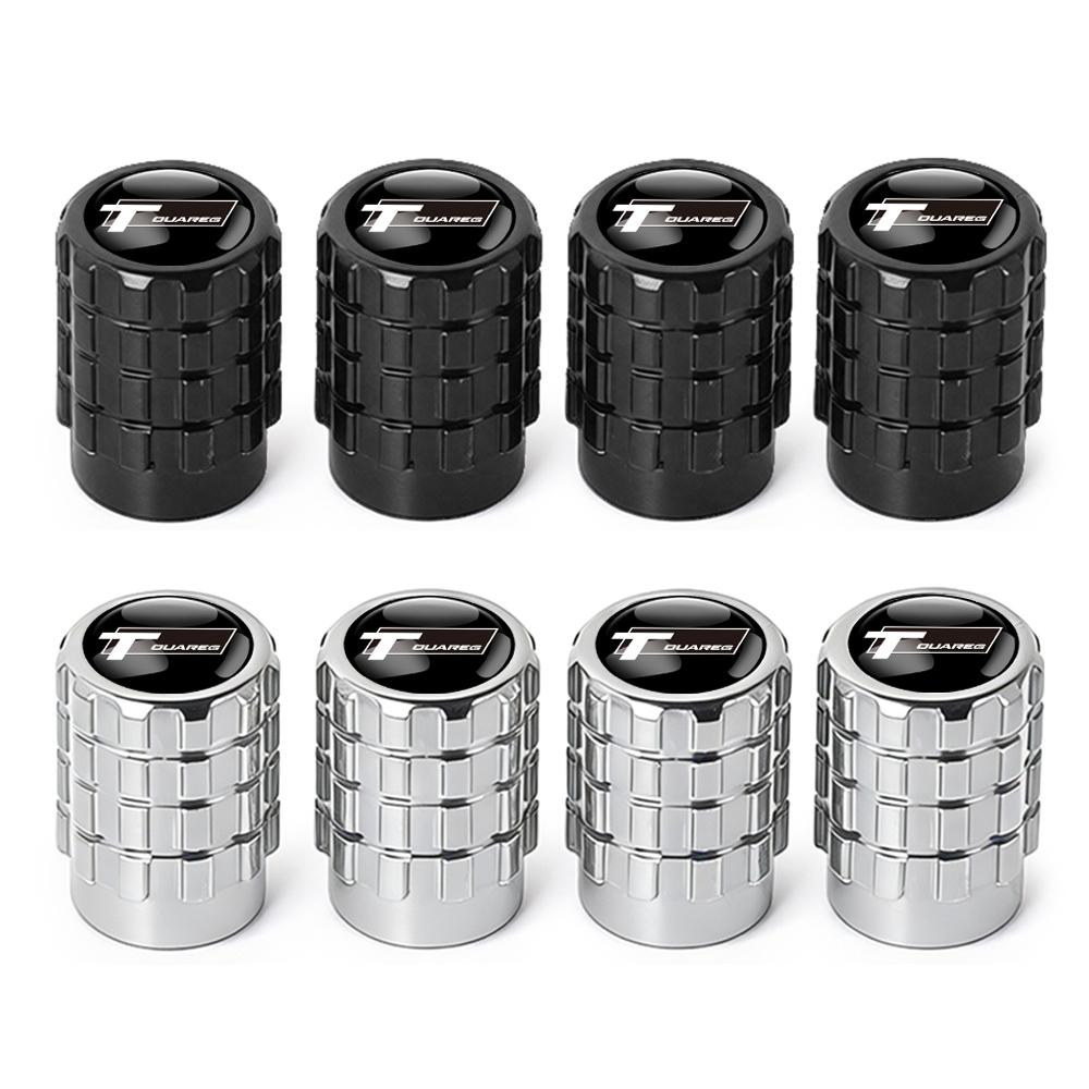 4PC Aluminium Car Tire Valve Stems Cap Gear-Shaped-Valve For Volkswagen TSI TDI R32 MK4 GTI Golf Polo Tiguan Passat Jetta Touran