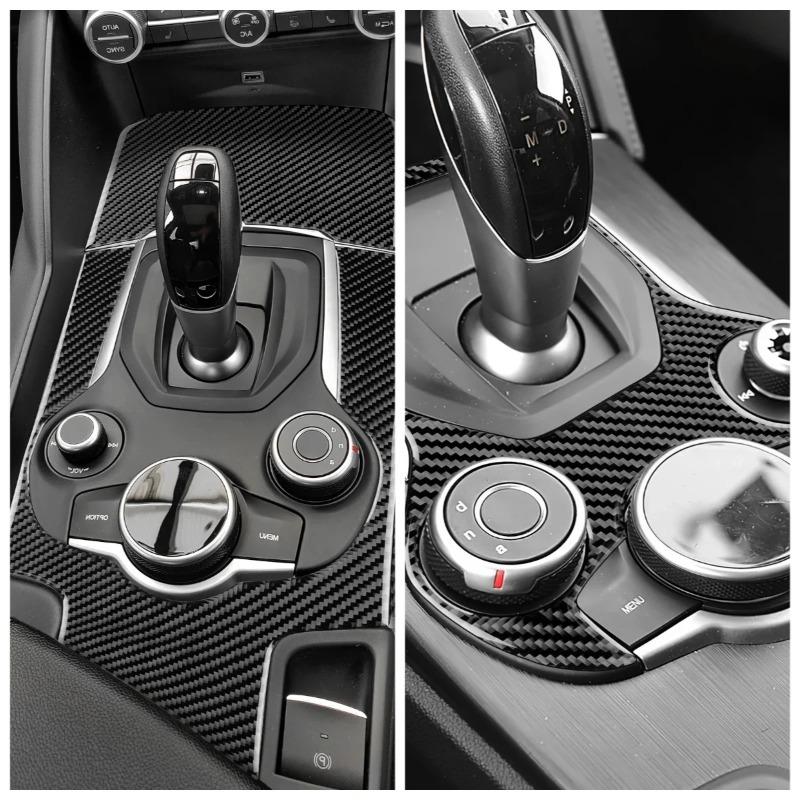 For Alfa Romeo Giulia Stelvio 2017- Car Center Console Gear Shift Storage Box Panel Decoration Sticker Trim Car Accessories