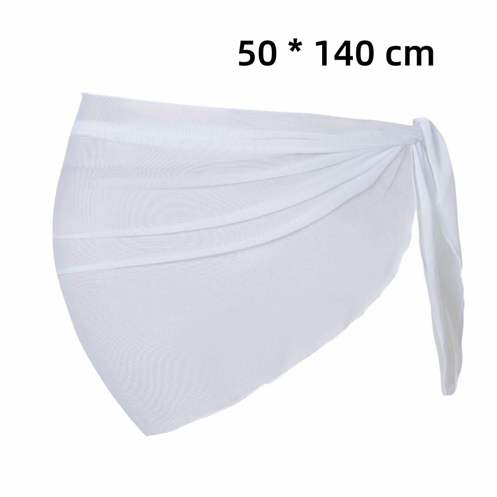 Solid Color Swimsuit Cover Ups Sheer Mesh Sheer Short Skirt Shiny Beach Wrap Skirt For Women