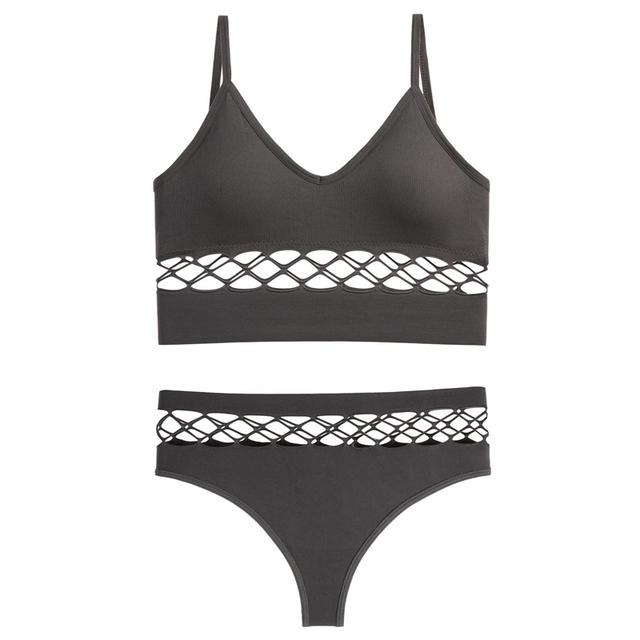 

CINOON женские сексуальные комплекты с бюстгальтером пуш-ап с открытыми эластичными спортивными ремнями, жилет, комплект нижнего белья, женский тонкий бюстгальтер без косточек, нижнее белье XL темно серый