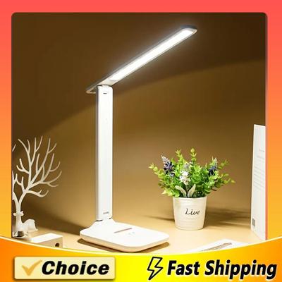 Lampa stołowa LED z ochroną oczu, dotykowa, ściemnialna, składana, lampa stołowa do sypialni w akademiku, lampa do czytania z wbudowaną baterią