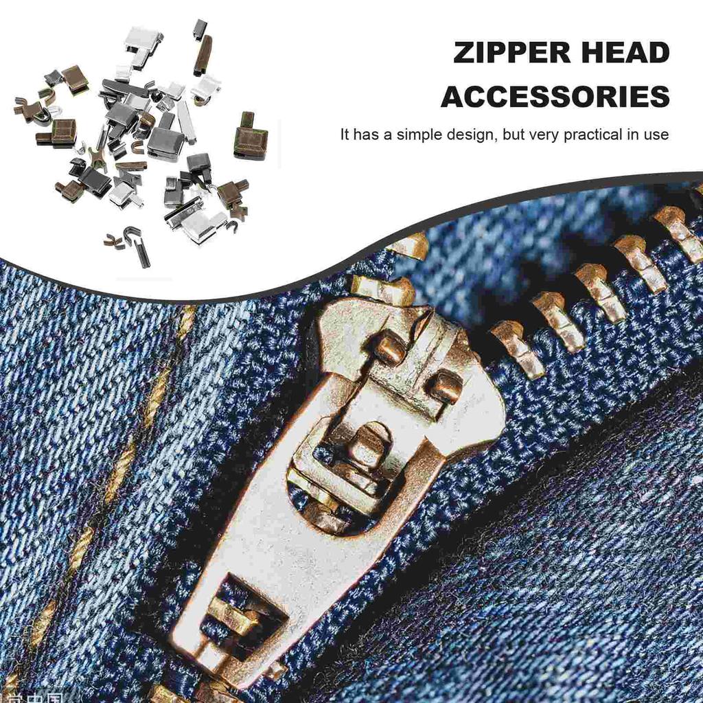 24 Set Metal Zipper Head Sliders Retainer Insertion Pin Zipper Stop Accessories Plug Zipper Repair Kit for Coat Home DIY (Mixed