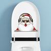 Christmas Toilet Sticker Removable Waterproof Self-adhesive Santa Claus Snowman Elf Gnome Bathroom Wall Toilet Seat Lid Decoration Decal