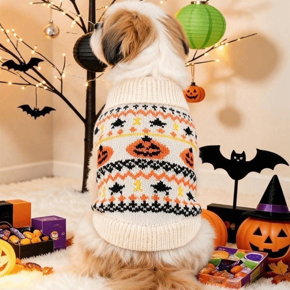 High Neck Halloween Pet Sweater Knitwear Cat Turtleneck Sweater Daily Wear