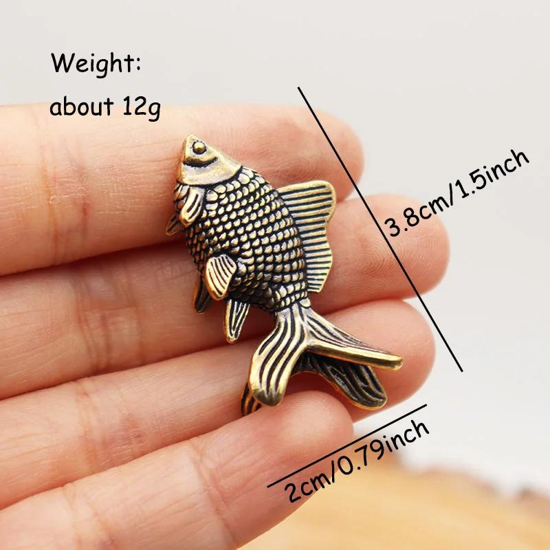 

Brass Goldfish Figurines Retro Lucky Animal Statue Miniatures Ornament Home Decor Desk Decoration Tea Pet Cute Gifts золотая рыбка
