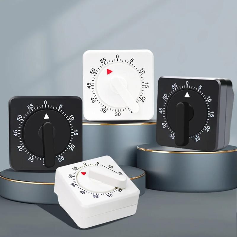60 Minutes Mechanical Kitchen Timer Square Countdown Alarm Reminder for Cooking Baking Food Preparation Timing Tool