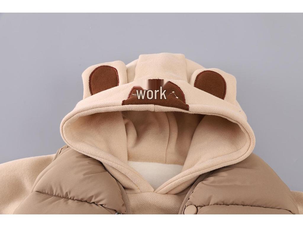 2025 Children's Cotton Fleece-Lined Three-Piece Set – Fashionable Winter Vest and Outfit for Boys