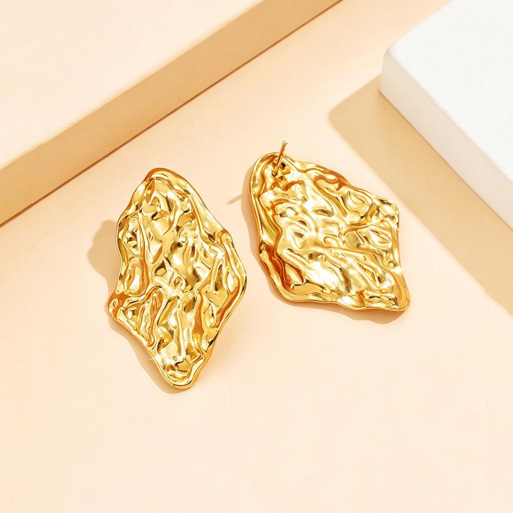 18K Gold Vacuum-Plated Geometric Stainless Steel Earrings