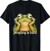 Peopling Is Hard Funny Frog Introvert Social Design T-Shirt1
